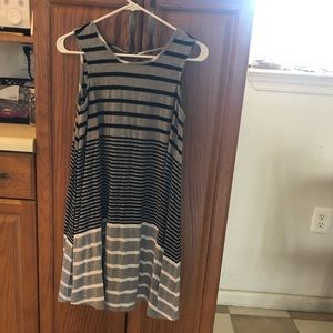 Gray striped dress